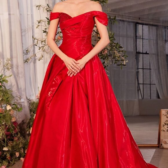 Formal dress ball gown.Off the shoulder prom pageant gala military ball evening - Picture 1 of 5